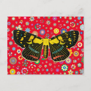 Postal flores de mariposa naturaleza vida silvestre arte