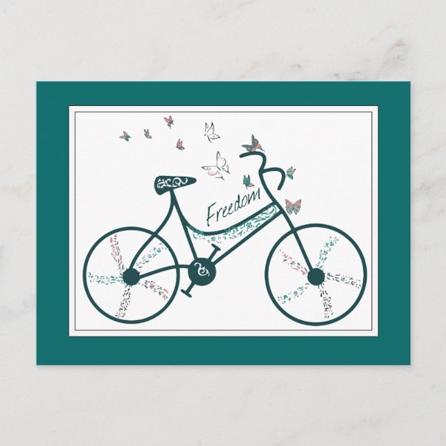 Postal Flores de mariposas delgadas y fanáticos de la bic (Anverso)