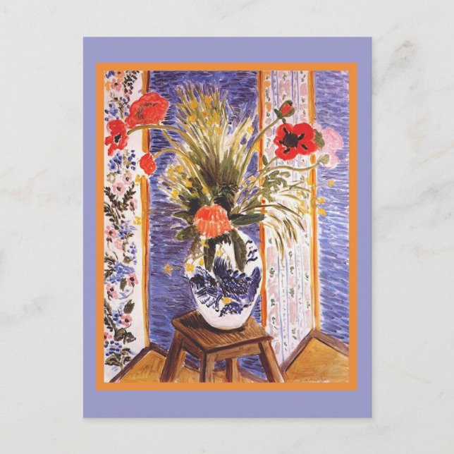 Postal Flores de matisse en un bol (Anverso)