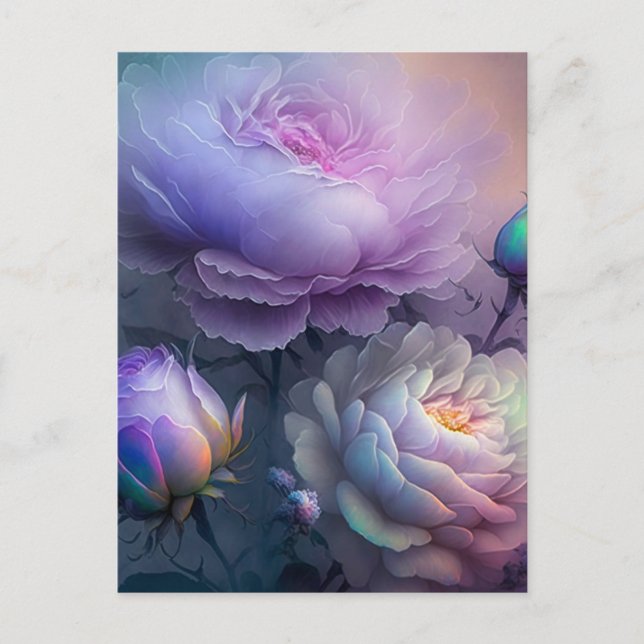 Postal Flores de matrimonio morado suave irlandés (Anverso)