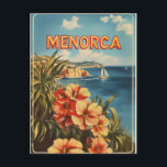 Postal Flores de Menorca<br><div class="desc">Explore la tranquila belleza de Menorca,  España,  con esta postal de estilo vintage. Menorca es conocida por sus playas vírgenes,  sus aguas turquesas y sus encantadores pueblos costeros. Este diseño captura el encanto atemporal de la isla,  convirtiéndola en el lugar perfecto para coleccionistas,  viajeros o como un regalo reflexivo.</div>