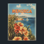 Postal Flores de Menorca<br><div class="desc">Explore la tranquila belleza de Menorca,  España,  con esta postal de estilo vintage. Menorca es conocida por sus playas vírgenes,  sus aguas turquesas y sus encantadores pueblos costeros. Este diseño captura el encanto atemporal de la isla,  convirtiéndola en el lugar perfecto para coleccionistas,  viajeros o como un regalo reflexivo.</div>