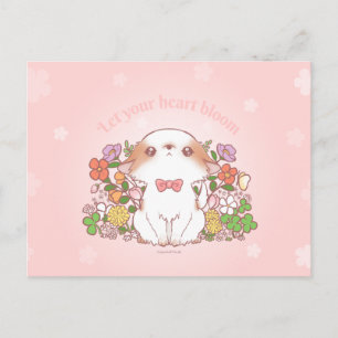 Postal Flores de mochi lindas personalizadas y kawaii flo