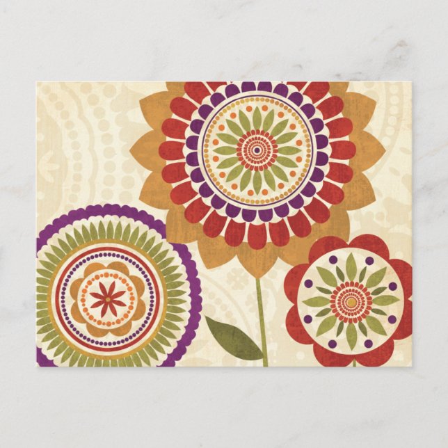 Postal Flores de otoño contemporáneas (Anverso)