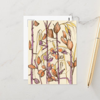 Postal Flores de otoño Plantas Colores otoñales Tinta Dib