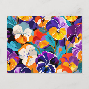 Postal Flores de panes abstractos modernos