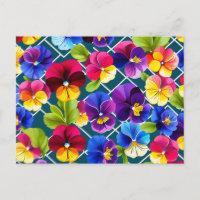 Flores de pansy geométricas vibrantes