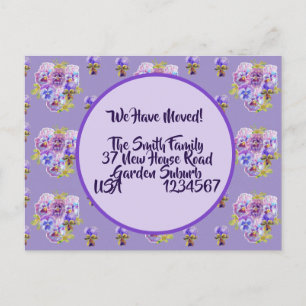 Postal Flores de Pansy Nueva Postcard De La Dirección, No