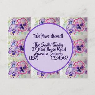 Postal Flores de Pansy Nueva Postcard De La Dirección, No