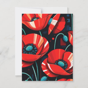 Postal Flores de Papaver descubiertas
