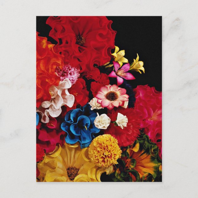 Postal Flores de papel de flores de México (Anverso)