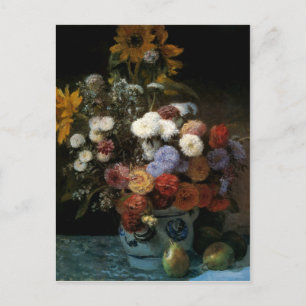 Postal Flores de Pierre-Auguste Renoir en una vasa (1869)