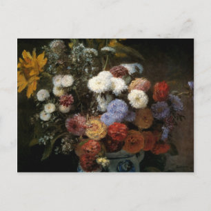 Postal Flores de Pierre-Auguste Renoir en una vasa (1869)