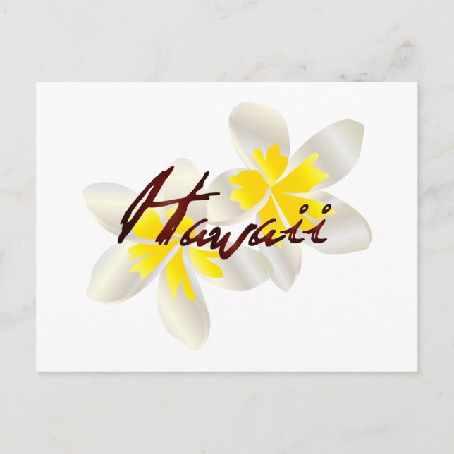 Postal Flores de plumeria de Hawái (Anverso)