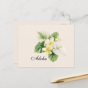 Postal Flores de Plumeria Tropicales Aloha