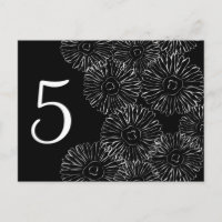 Flores de primavera abstractas en blanco y negro