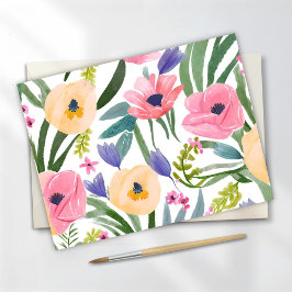 Postal Flores de primavera | Acuarela Floral Pastel