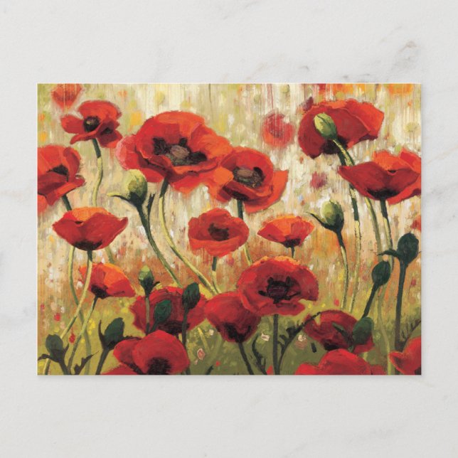 Postal Flores de primavera en un jardín (Anverso)