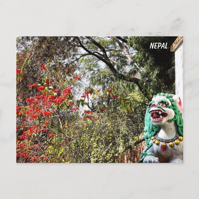 Postal Flores de primavera, guardianes del monasterio - N (Anverso)