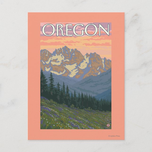 Postal Flores de primavera - Poster de Viajes de época (Anverso)