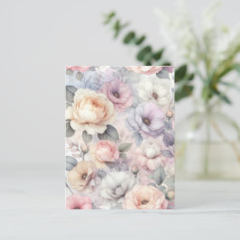 Postal Flores de Rosa Elegantes