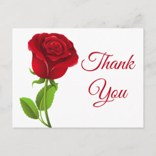Postal Flores de Rosa Roja Agradecimiento Floral