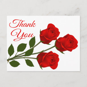 Postal Flores de Rosa Roja Gracias Floral