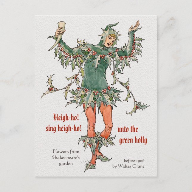 Postal Flores de Shakespeare Holly Walter Crane CC0968 (Anverso)