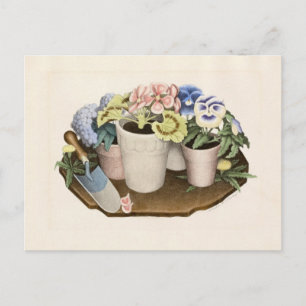 Postal Flores de teja por Grant Wood