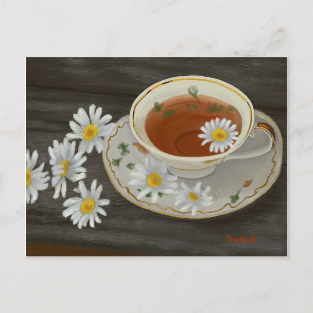Postal Flores de tiempo de té (Anverso)