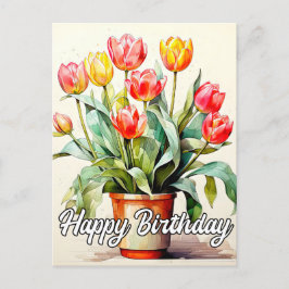 Postal Flores de Tulipán Recién Cogidas