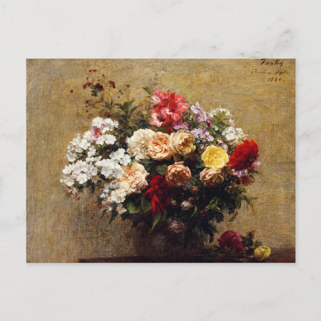Postal Flores de verano antiguas de Henri Fantin-Latour (Anverso)