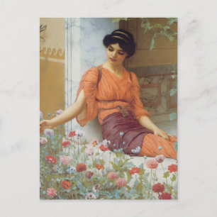 Postal Flores de verano de John William Godward