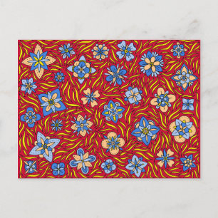 Postal Flores de verano rojas