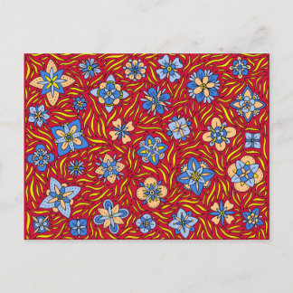 Postal Flores de verano rojas