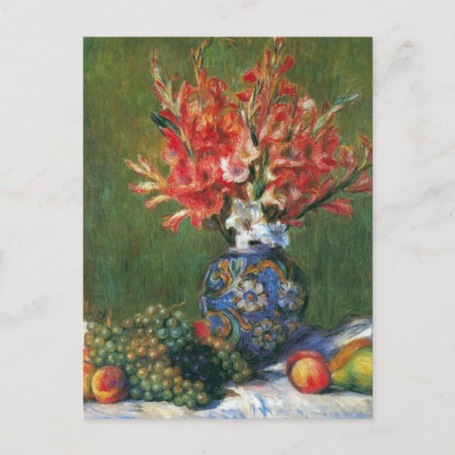 Postal Flores de vida y fruta de Pierre Renoir (Anverso)