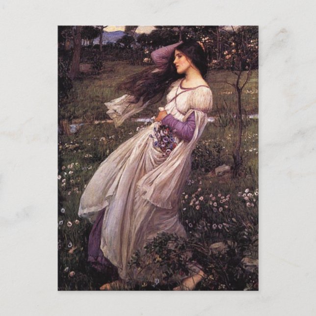 Postal Flores de viento por John William Waterhouse, 1902 (Anverso)