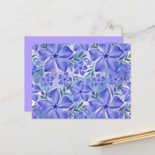 Postal Flores de Vinca Azul Violeta Vinca