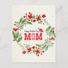 Postal Flores del día de la madre adornan la bendición de