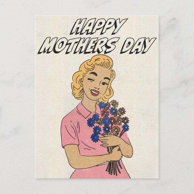 Postal Flores del Día Feliz de las Madres (Anverso)