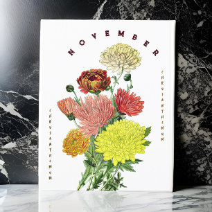 Postal Flores del mes de noviembre Crisantemo