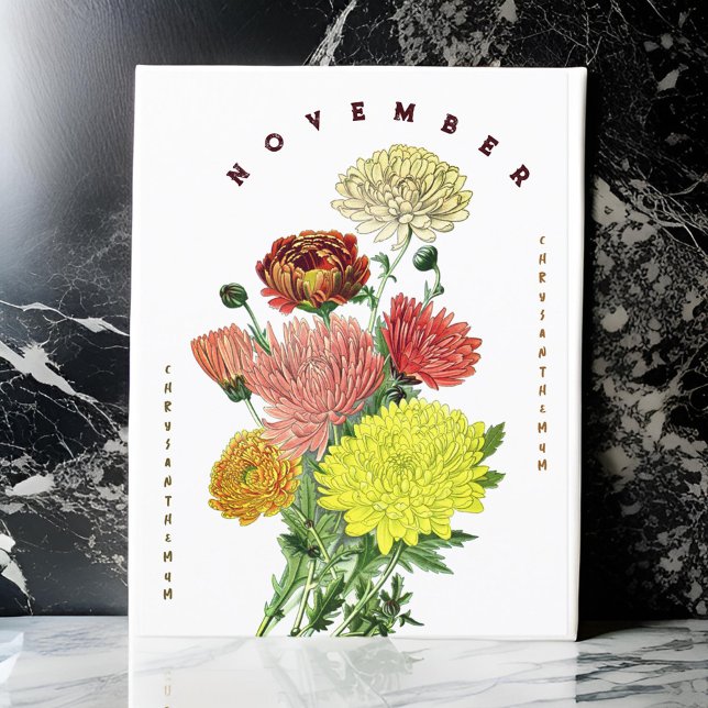 Postal Flores del mes de noviembre Crisantemo (Subido por el creador)