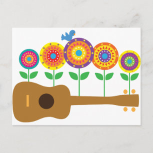 Postal Flores del Ukulele