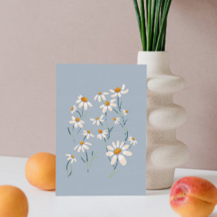 Postal Flores Delicadas De Chamomile, Estética Y Salvaje
