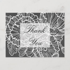 Postal Flores dibujadas a mano con amapolas gracias tarje