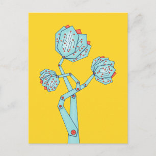 Postal Flores Electrónicas Mujeres En El STEM
