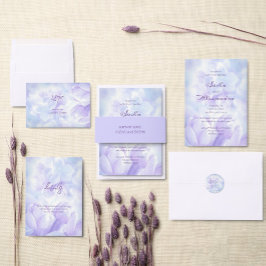 Postal Flores Elegantes de Lila Morado Claro para Bodas