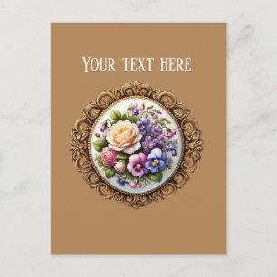 Postal Flores elegantes enmarcadas personalizables