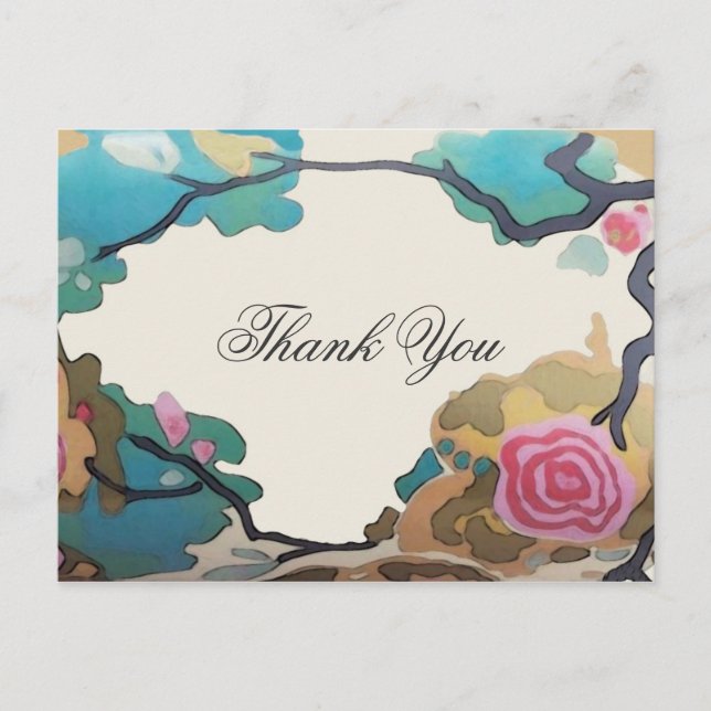 Postal Flores en acuarelas ~ Postcard (Anverso)