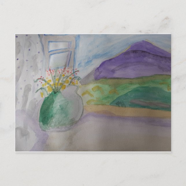 Postal Flores En El Viento (Anverso)